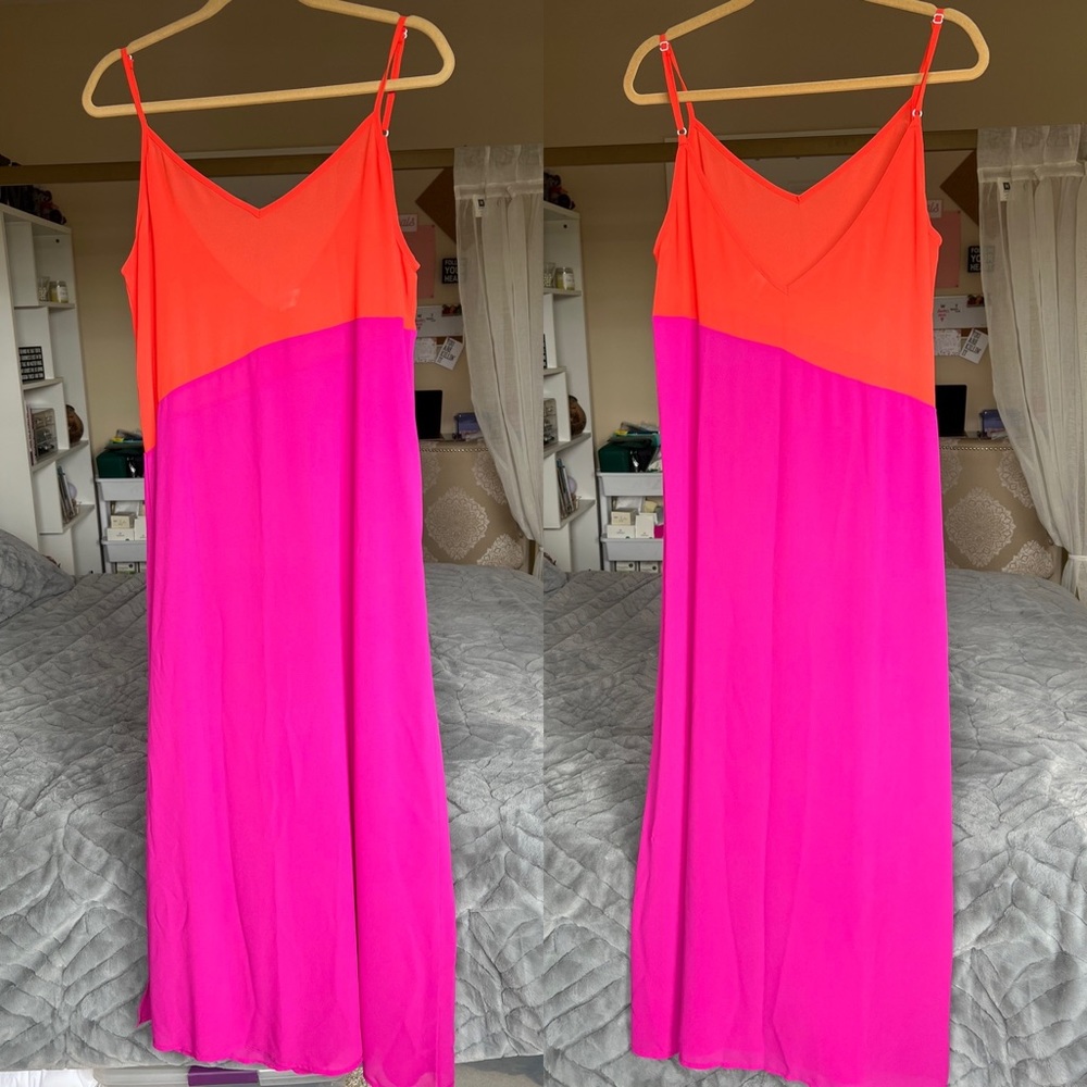 Versona Colorblock Sheer Swim Coverup - Pink/Red - One Size Fits Most - NWOT